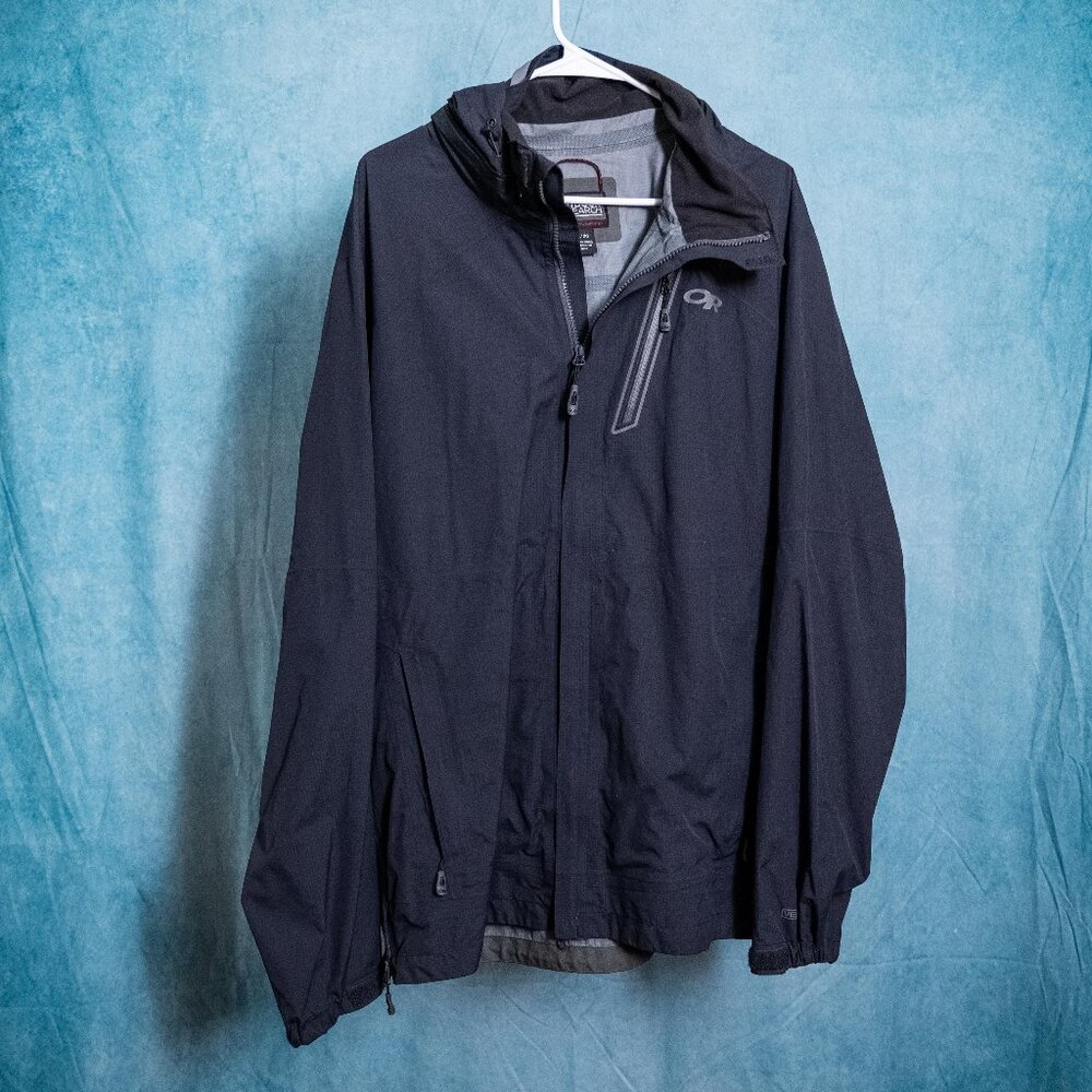 Outdoor Research Jacket Men’s XL Black Ventia Windbreaker Shell Waterproof